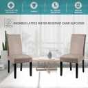 Waterproof Dining Chair Cover,Spandex Fabric Fit Stretch Chair Slipcover,Removable Washable Jacquard Parsons Chair Covers (Khaki,Set of 6)