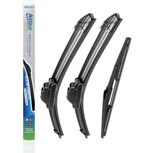 ATTKE All Weather Wiper Blades, 15 + 15 Front Wiper and 13 Rear Wiper Blades for Jeep Wrangler 2008-2018, OE Genuine Style (3 Wipers) ATTKE All Weather Wiper Blades, 15 + 15 Front Wiper and 13 Rear Wiper Blades for Jeep Wrangler 2008-2018, OE Genuine Style (3 Wipers)