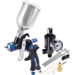 Dynastus Touch Up Composite HVLP Air Spray Gun Detail Paint Sprayer Spot Repair, with Digital Air Pressure Regulator