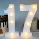 H:7.88 inches Light Up Numbers 17 Sign for Party Decor, 17th Birthday Decorations for Girls, 17 Years Old Centerpieces Table Decorations for Boys
