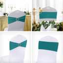 25 x Peomeise 25pcs Turquoise Spandex Chair Sashes with Buckle Slider for Wedding, Party Decoration