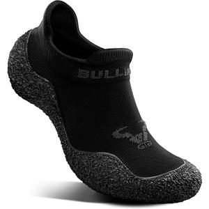 BULLIANT Men Slipper Socks,Grip Socks Hiking Water Shoes Barefoot Shoes for Outdoor Walking Exercises(Black/Dark Gray-16 Women/14 Men)