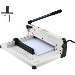 VEVOR Heavy Duty Paper Cutter, 12" Industrial Commercial Guillotine Paper Cutter for A4 Paper, 400 Sheet Capacity, Solid Steel Construction, Stack Paper Trimmer for Office Home School Shop, White (12" Cutting width)