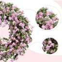 22 Inch Spring Summer Forsythia Flower Wreath with Soft Touch Leaves for Front Door, Everyday Light Purple Flower Wreath for Indoor Outdoor, Everyday Floral for Home Decor