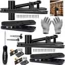 Hidden Door Hinge 573LB Load-Bearing, Tuykay Stainless Steel Hidden Hinges for Doors, Heavy Duty Pivot Door Hardware Swinging Pivot Hinge 360 Rotation Invisible Door Hinges