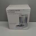 Dog Cat Water Dispenser: 8L White Upgraded Gravity Feeder with Stainless Steel Bowl - BPA-Free Large Capacity for Medium/Large Pets - Indoor & Outdoor Use