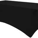 Ultimate Textile 5 ft. Fitted Spandex Table Cover - Fits 18 x 60-Inch Rectangular Tables, Black