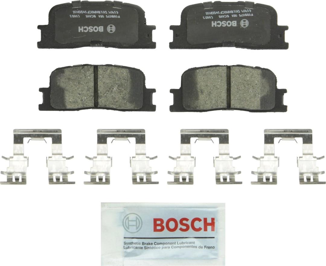 BOSCH BC885 QuietCast Premium Ceramic Disc Brake Pad Set - Compatible with Select Lexus ES300, ES330; Toyota Camry, Highlander; REAR