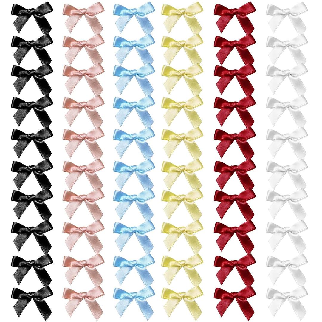 YONOY 60Pcs Mini Cute Bow Hair Clips for Women Girls,Small Hair Clips Solid Color Hair Ribbon Alligator Clips Barrettes Pins Metal Y2kHair Accessories