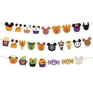 Mickeey Mouse Halloween Decorations Banner Pumpkin Style Halloween Banner Trick or Treat Halloween Garland Candy Banner for Halloween Party Decorations
