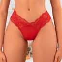Banamic Sexy G String Thong for Women Underwear Thongs Panties for Women (Red, L)