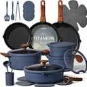 CAROTE 30pcs Titanium Cookware Set, Pots and Pans Set Detachable Handle, 30 Piece