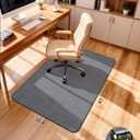 Blvornl Corduroy Office Chair Mat for Hardwood Floor and Low Pile Carpet, 35.4" x 47.3" Non-Slip Desk Rolling Chair Mat for Hard Floors, Heavy Duty Carpeted Floor Protector Rug for Home, Dark Grey