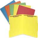 50 Assorted Color Fastener File Folders - 1/3 Cut Reinforced Tab - Durable 2 Prongs Bonded Fastener Designed to Organize Standard Medical Files, Law Client Files, Office Reports - Letter Size