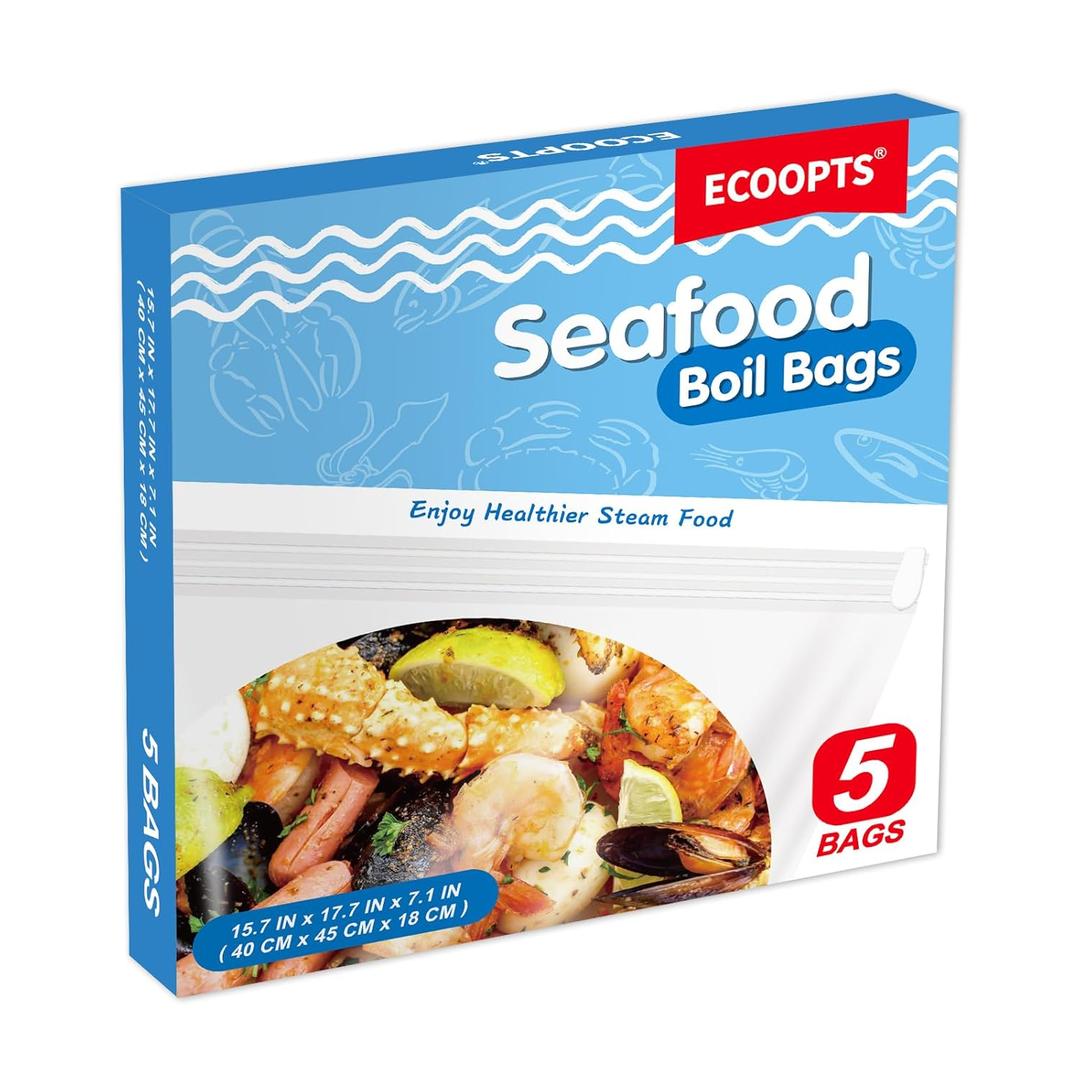5Seafood Boil Bags Large Size Boil Bag for Fish, Crab, Shrimp, and Veggies - Cooking and Storage Bag (Large)