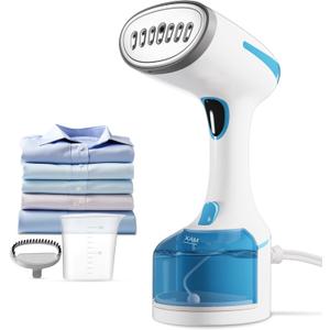 DBC Steamer for Clothes 1500W, 20S Fast Heat-up Portable Handheld Steamer for Clothes, 2 in 1 Fabric Wrinkle Remover with Fabric Brush, 250ml Water Tank, Ideal for Home, Office, Travel, Blue