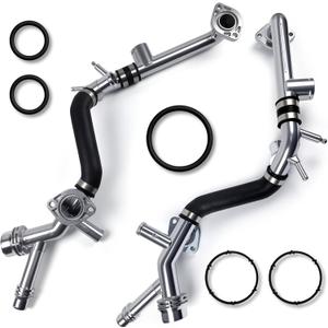 Upgrade aluminum engine coolant,radiator pipes and water pipes.Compatible with,Audi A4 2005-2008, A4 Quattro 2005-2009, A6 2006-2011, A6 Quattro 2005-2009 3.0L-3.2L Replace Number 06E121045E