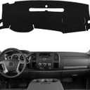 POSAID Dashboard Dash Cover Carpet for Chevy Silverado 2007-2013 and GMC Sierra 07-13 with Two Glove Boxes Car Dash Cover Mat Black