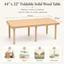 44x22 Low Picnic Table, Portable Folding Wooden Boho Beach Table
