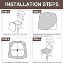 Genina Waterproof Chair Seat Covers Dining Room Chair Covers Stretch Seat Cover for Dinning Room Chair Protector Slipcovers for Kitchen, Hotel (6, Flower Pattern-Khaki)