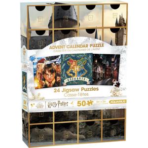 AQUARIUS Harry Potter Advent Calendar Puzzle Set (24 Jigsaw Puzzles / 50 Pieces Each) Officially Licensed Harry Potter Merchandise & Collectibles -5x5 Inches