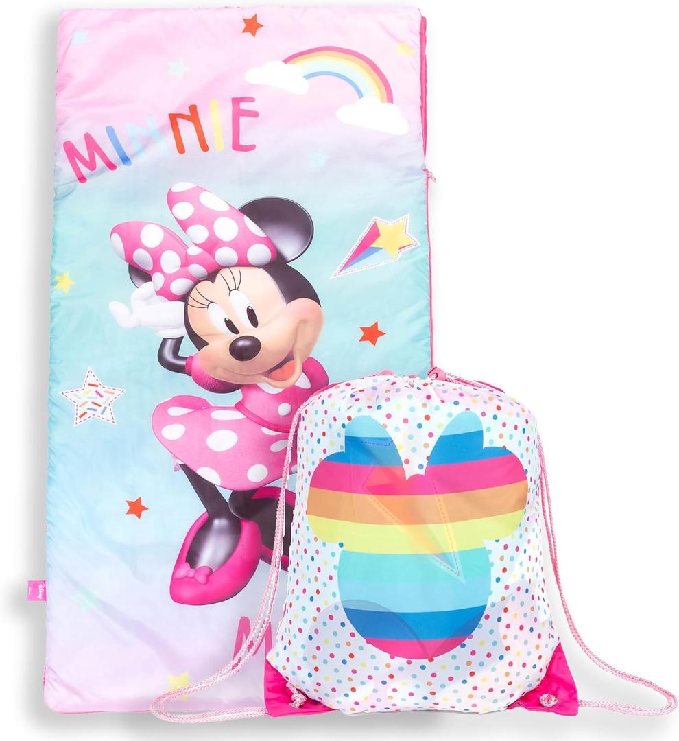 Jay Franco Disney Minnie Mouse Bowtique Slumber Sack - Cozy & Warm Kids Lightweight Slumber Bag/Sleeping Bag (Official Disney Product)