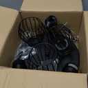 Baocuz 3-Light Kitchen Light Fixtures Ceiling Mount, Adjustable Multi-Directional Farmhouse Black Metal Cage Flush Mount Ceiling Light Fixtures for Hallway Dining Room Entryway