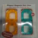 Magnetic Hair Clips 2-Pack | Hair Clips for Styling & Thick Hair | Claw Clips & Barrettes for Women | Strong Hold Non-Slip No-Crease Hair BarrettesBlue + Orange