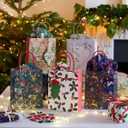 Talking Tables 8 x Christmas Paper Party Gift Bags with Strong Handles for Sweets, Party bag Fillers Kids Birthday, Baby Shower, Present, Secret Santa, Wedding for Girls or Boys