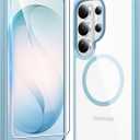 FNTCASE for Samsung Galaxy S26-Ultra Case: Clear Magnetic Phone Cases with Screen Protector Compatible with Magsafe Slim Anti Yellowing Rugged Protective Transparent Cell Cover (C-Teal Magnetic)