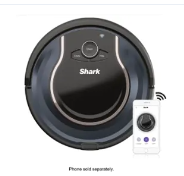 Shark - ION Robot RV761, Wi-Fi Connected, Robot Vacuum with Multi-Surface Cleaning - Black/Navy Blue