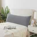 Grey Body Pillow for Adults Shredded Memory Foam Long Pillow for Sleeping Firm Hug Pillows Removable Cover for Side and Back Sleepers Full Pillow with Gray Pillowcase