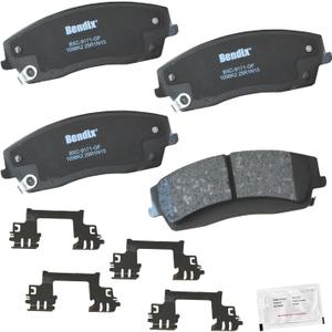 Bendix Priority1 CFC1056K2 Ceramic Front Brake Pads for select models Chrysler 300 2011-2019, 2021-2023, Dodge Challenger 2011-2023, Charger 2011-2023