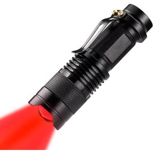 High Power 1 Mode Red LED Flashlight, Single Mode Red Flashlight, Red Light Flashlight Red Light Torch for Astronomy, Aviation, Night Observation