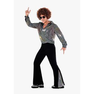 Morph Mens Disco Costume 70s Outfit Full Disco Shirt Retro Party Wear 70s Style Clothing for Men Size XXL