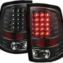 WFLNHB Black Tail Lights Brake Reverse Lamps Assembly Replacement for Ram 1500 2009-2018 Driver Side and Passenger Side 55277414AC 55277415AC 55277414AB