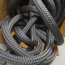 NovelBee 1 Inch x 150 Feet Boat Anchor Rope,Double Braid Nylon Anchor Line with Stainless Steel Thimble,Heavy Duty Mooring Rope for Anchor and Boat (Grey)
