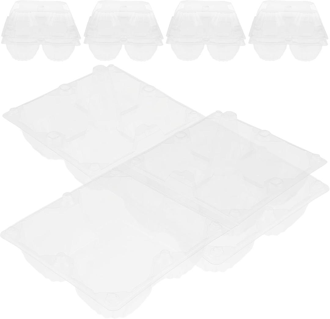 Homoyoyo 6 Pcs Goose Egg Cartons Transparent Goose Egg Packaging Box 4-Slot Jumbo Duck Cartons Plastic Pvc Storage Solution for Refrigerator Empty Clear Trays 3.73X5.70X5.70in