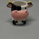 DIYOMR Cute Animal Ceramics Planter Small Succulent Pot Cartoon Shaped Plant Pot for Mini Plants Flower Cactus, Smooth Shiny Ceramic - Plants Not Included (Cow)