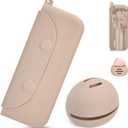 Silicone Makeup Brush Holder And Beauty Sponge Case, Travel Makeup Brush Case With Magnetic Closure, Makeup Sponge Holder 2 In 1 Stand Storage For Quick Drying Khaki