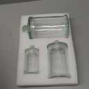 Whole Housewares - Set of 3 Bathroom Canisters - Storage Container Jars - Premium Glass Apothecary Jars with Lids - Small Glass Jar for Kitchen or Bathroom Storage - Decorative Crystal Containers