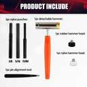 16-Pieces Punch Set, Made of CR-V Steel,Including Steel Punch Pins, Detachable Hammer, Rubber Hammer Head, with a Storage Box