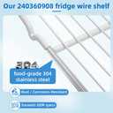 Upgrade 240360908 Food-Grade 304 Stainless Steel Refrigerator Shelf Fits Frigidaire, Kenmore. 25.5" x 16.5" 240360908 Wire Shelf Replaces AP5805565, EAP9492365,240360905, 240360901, 3189137 (2 Packs)
