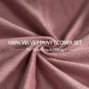 TUMEI 3PCS Velvet Duvet Cover King, Comforter Duvet Cover Set King Size, Luxury Bedding Soft Fluffy Velvet Zipper Closure, Blush Pink (King, No Comforter)