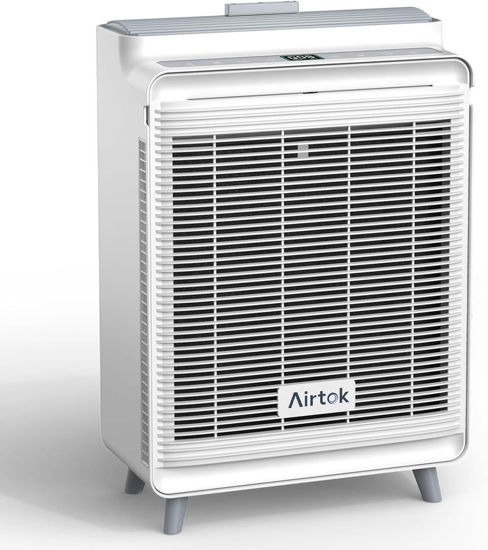 AIRTOK Air Purifier for Home Large Room | Up to 2240 Ft in 1 Hr, HEPA with Washable Pre-Filter, AQI Display, AUTO Mode & Sleep Mode, For Pets, Dust, Pollen (AP2801)