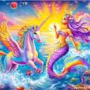 200 Piece Puzzles for Kids Ages 4-6, Mermaid & Unicorn Puzzles for Girls 4-6, Mermaid & Unicorn Puzzle Toys for Girls Age 3-5, Gift Party Games Family Birthdays Christmas, Size 19 x 13 in