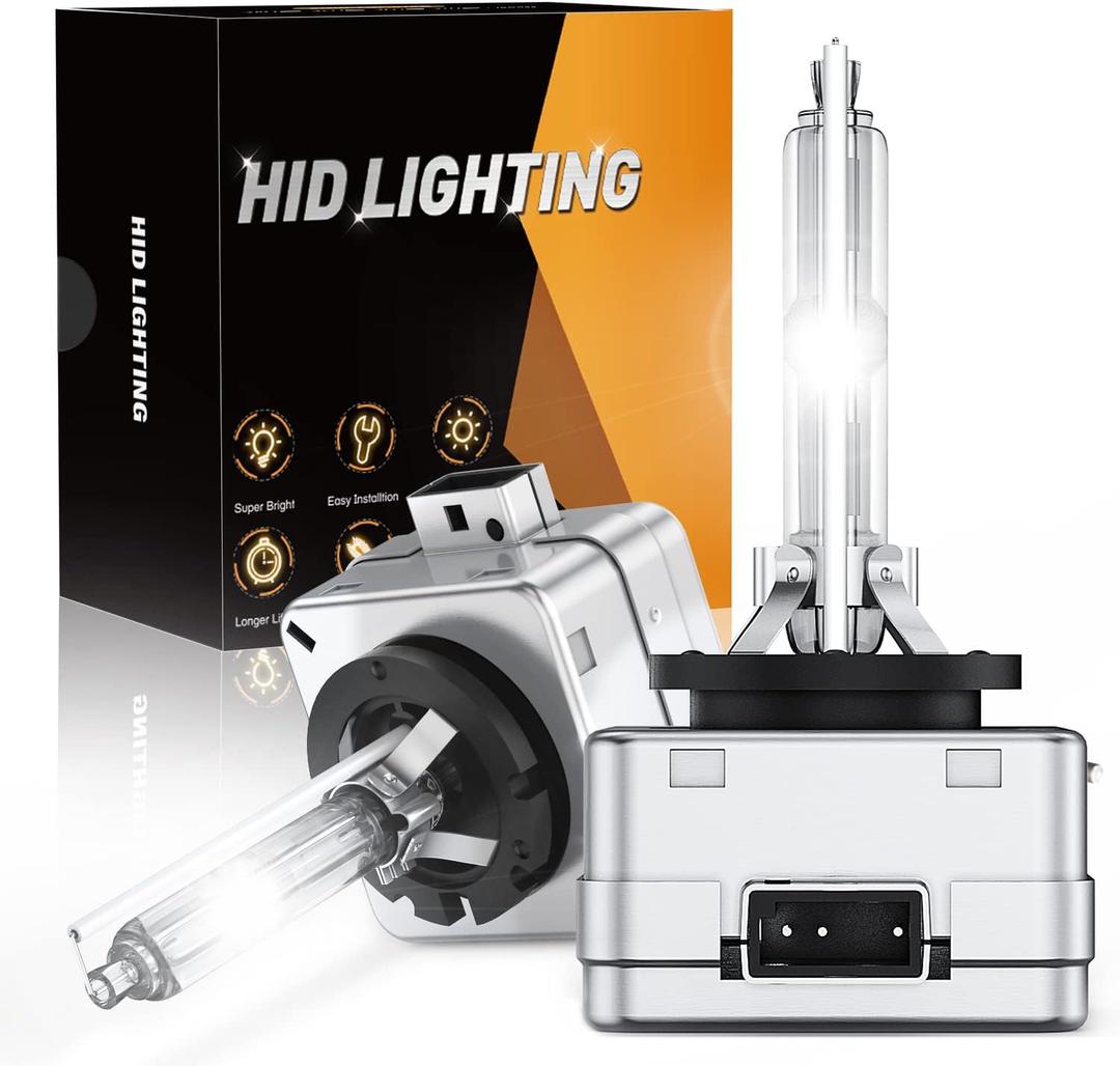 GOOACC D3S HID headlight bulbs,6000k Diamond White,High low beam,Xenon replacement bulbs-2pcs