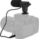 On Camera Microphone, 3.5mm Universal Video Microphone Mini Noise Reduction Mic with Windproof Sponge, Compatible with Cameras Camcorders, for Vlogging Live Conference Video