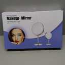 Makeup Mirror with Lights 8 Inch 1X/10X Rechargeable Double Sided Magnifying, 360 Rotation LED HD Mirror with 3 ColorsBrightness Adjustable, Gifts for Wowen & Men