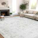 Washable 810 Area Rugs for Living Room, Vintage Floral Rug Soft Non Slip Stain Resistant Boho Carpet for Bedroom Dinning Room Kitchen Home Office 02 Beige